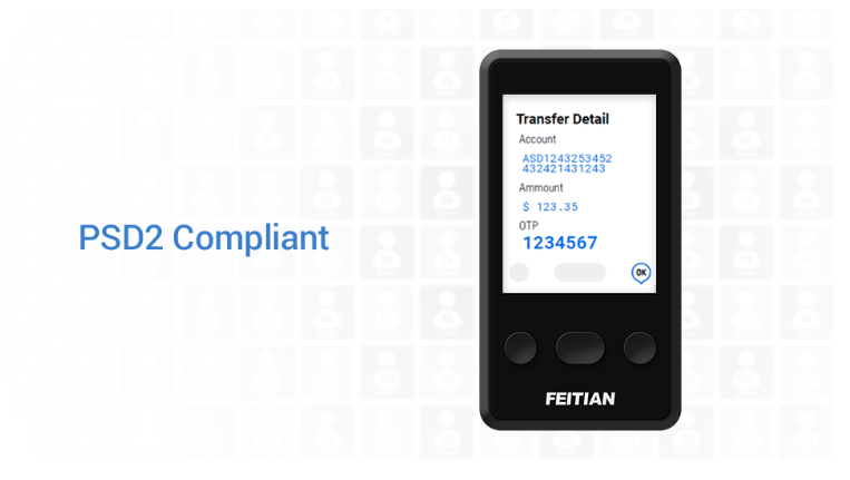 FEITIAN OTP C610-I36 QR CODE SCANNER TOKEN with Large LCD Display