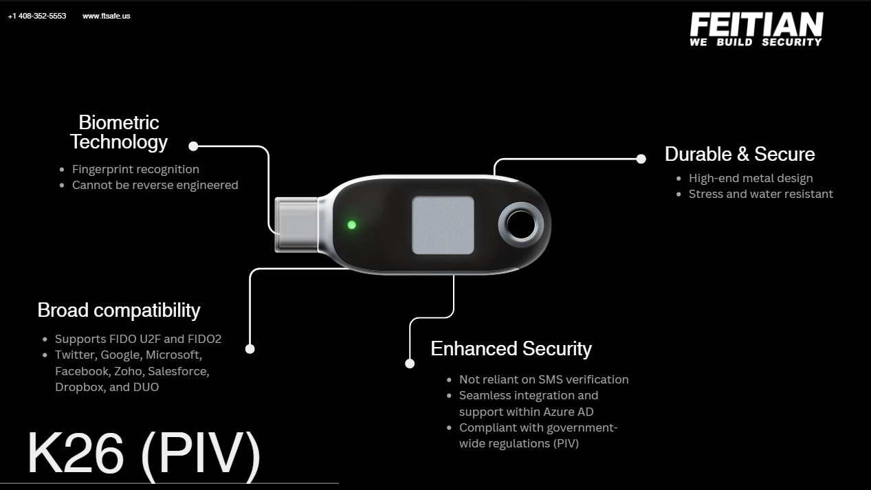 K26+ Biometric PIV Security Key