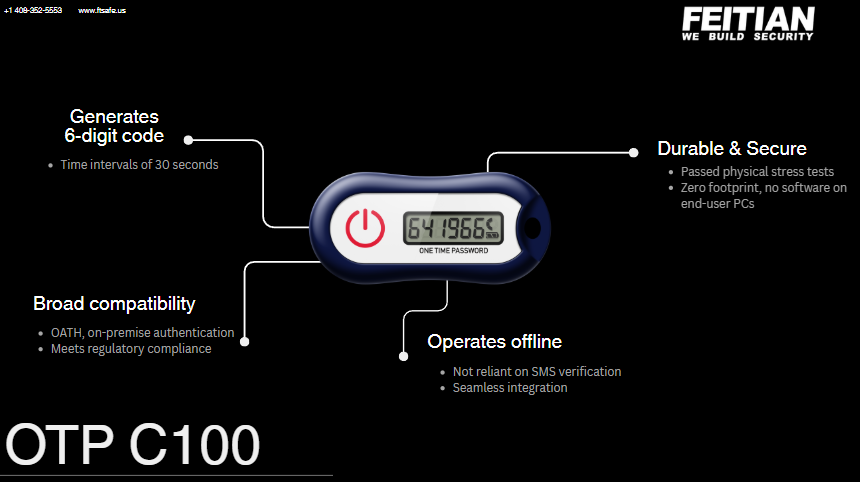 OTP c100 OATH Event-Based [HOTP] 2FA Token | I34