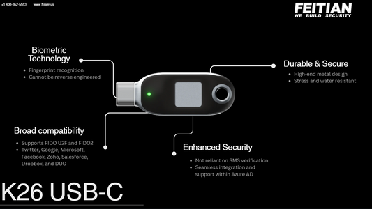 BioPass FIDO2 FIDO U2F Biometric Fingerprint USB-C Security Key | K26
